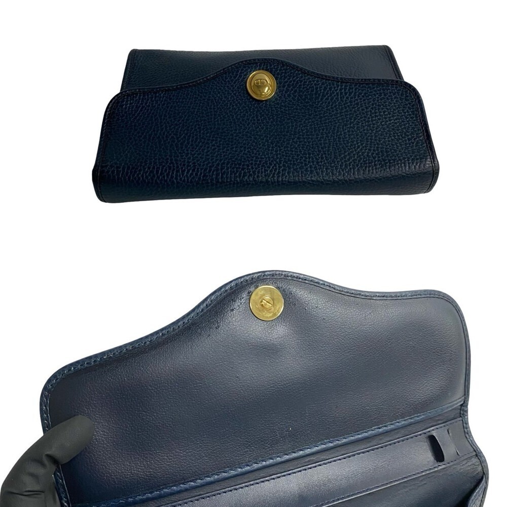 CHRISTIAN DIOR Blue Leather Pochette Shoulder Bag - Picture 8 of 9